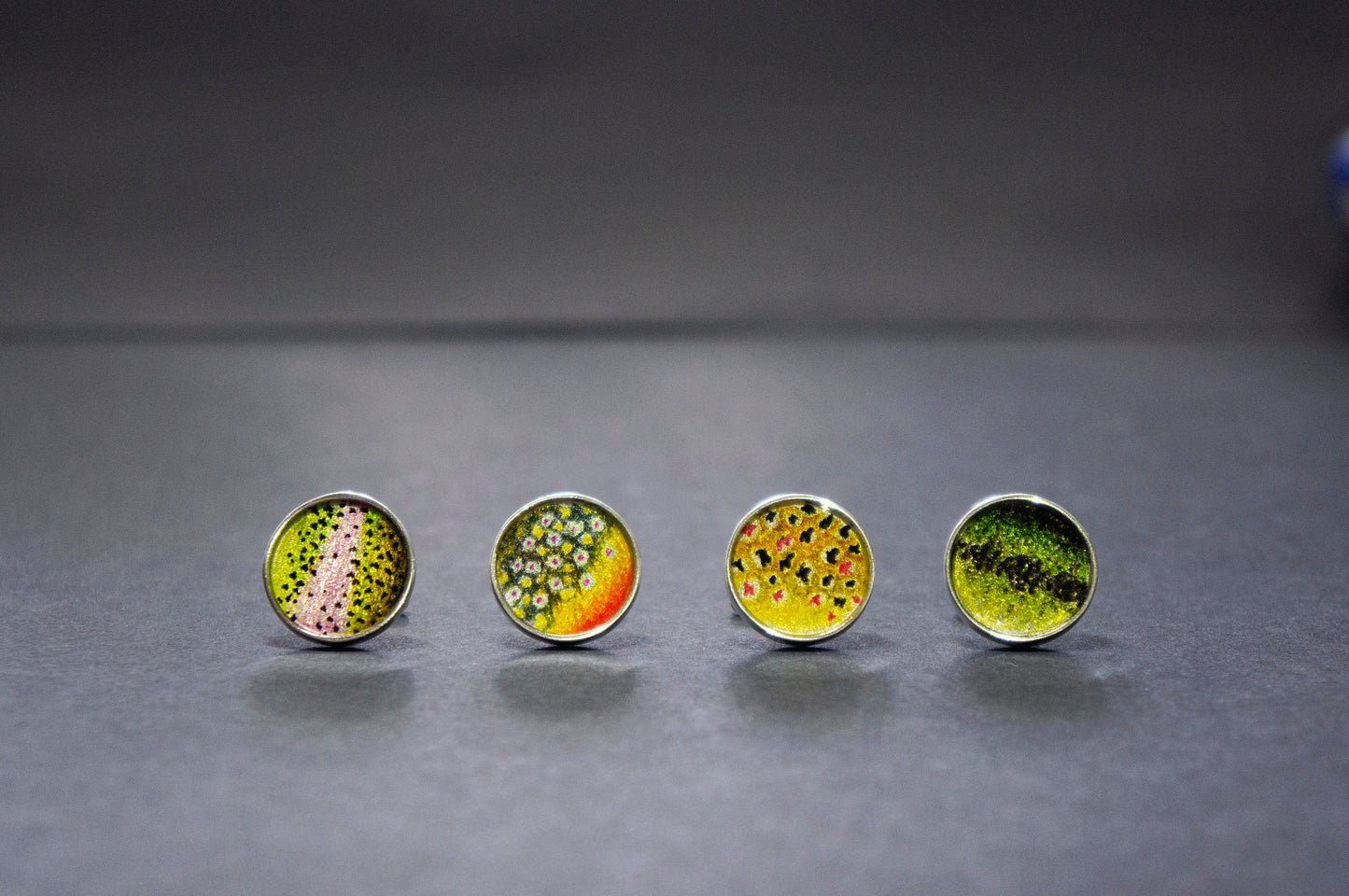 Brook trout sterling silver cuff links