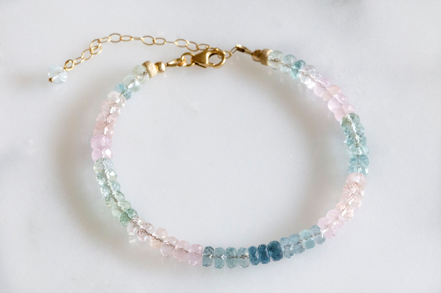 Aquamarine morganite bracelet