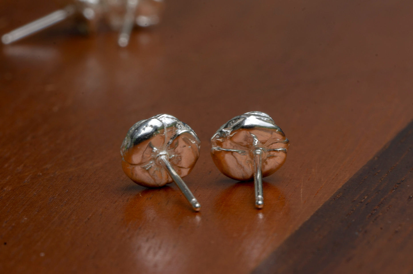 Ranunculus sterling silver ear studs