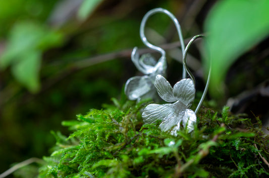 Violet sterling silver earrings