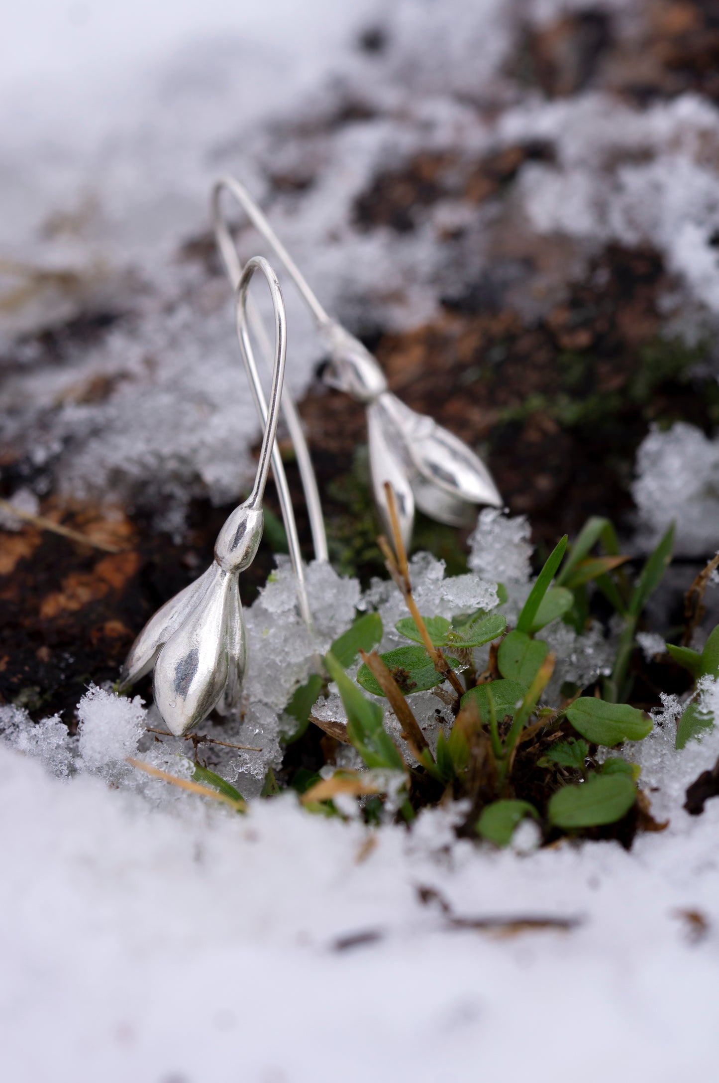 Snowdrop sterling silver earrings