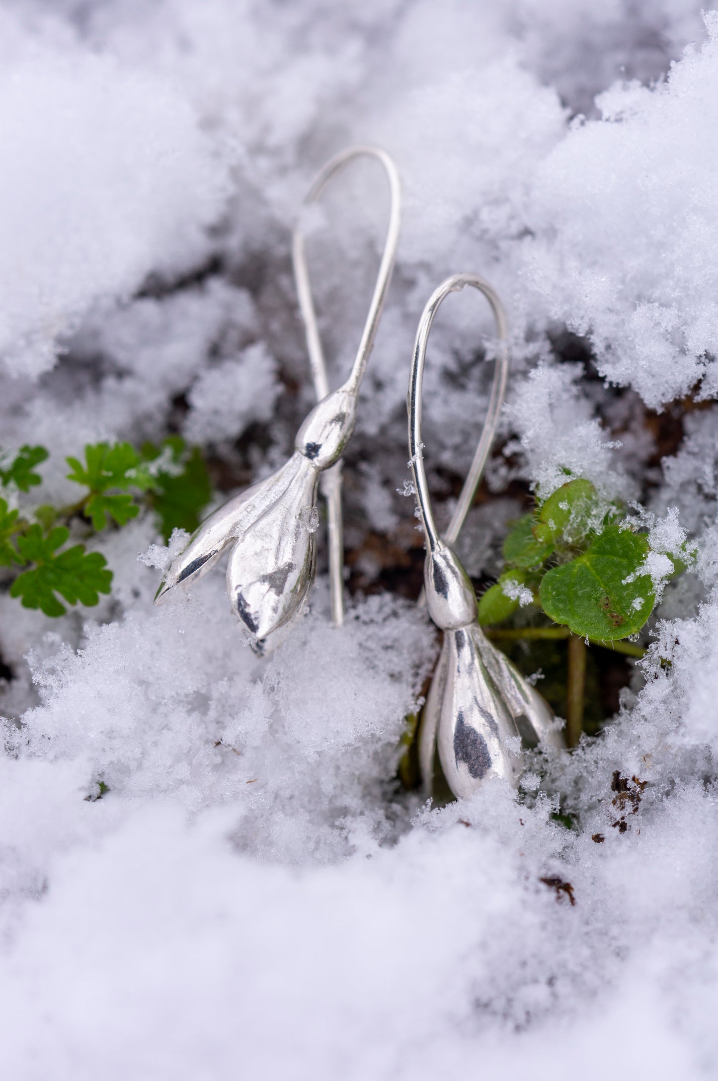 Snowdrop sterling silver earrings