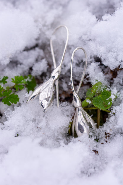 Snowdrop sterling silver earrings