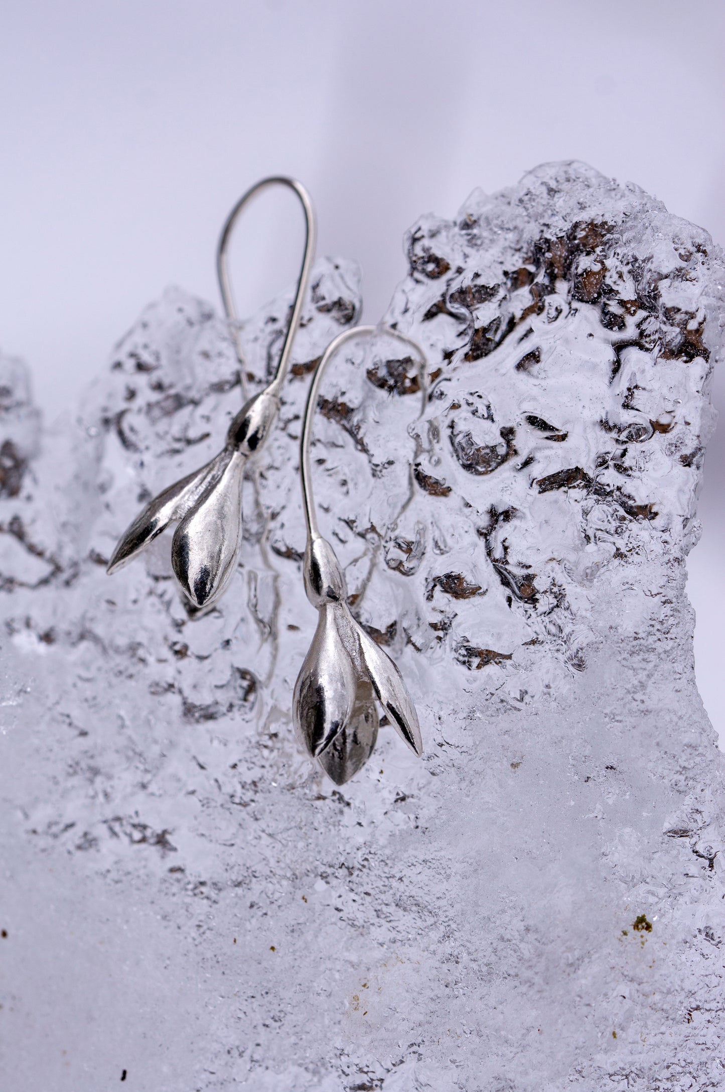 Snowdrop sterling silver earrings