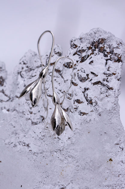 Snowdrop sterling silver earrings