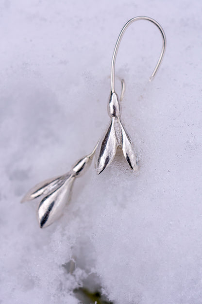 Snowdrop sterling silver earrings
