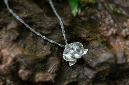 Orchid sterling silver necklace
