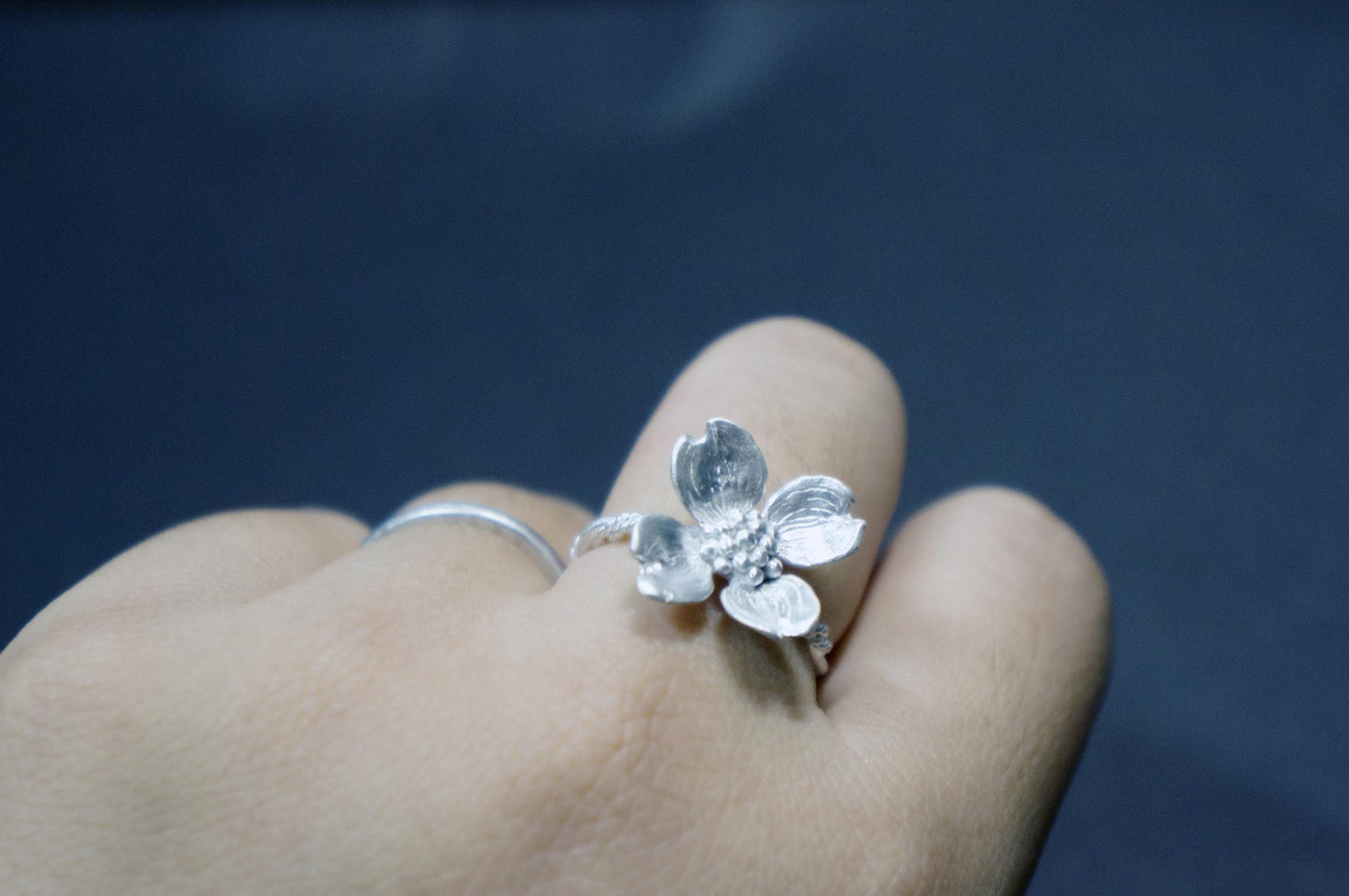 Dogwood sterling silver ring