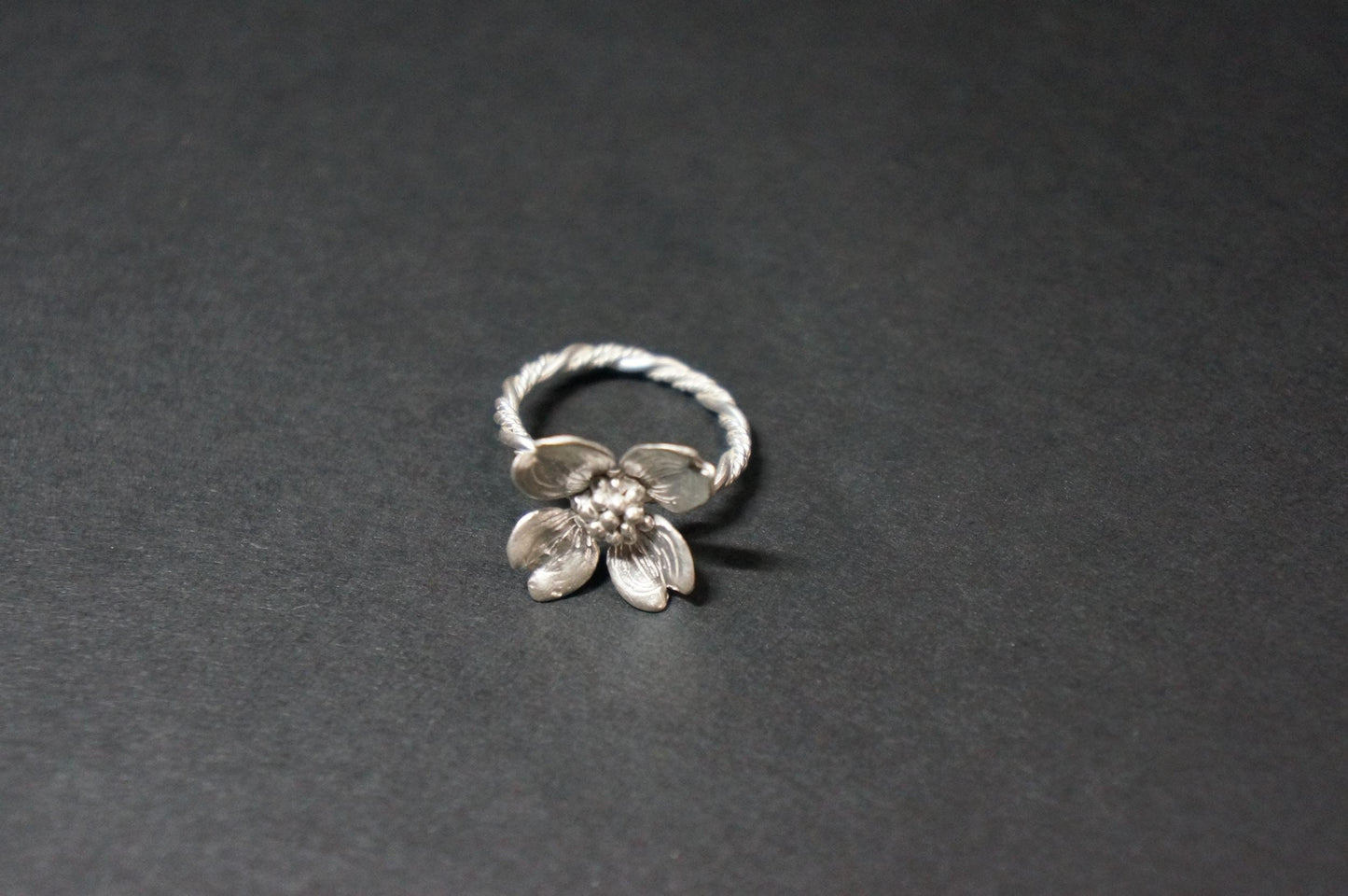 Dogwood sterling silver ring