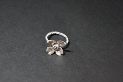 Dogwood sterling silver ring