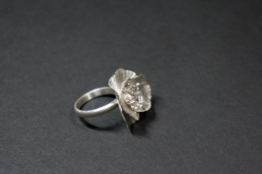 Poppy sterling silver ring