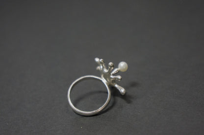 sterling silver water drop ring