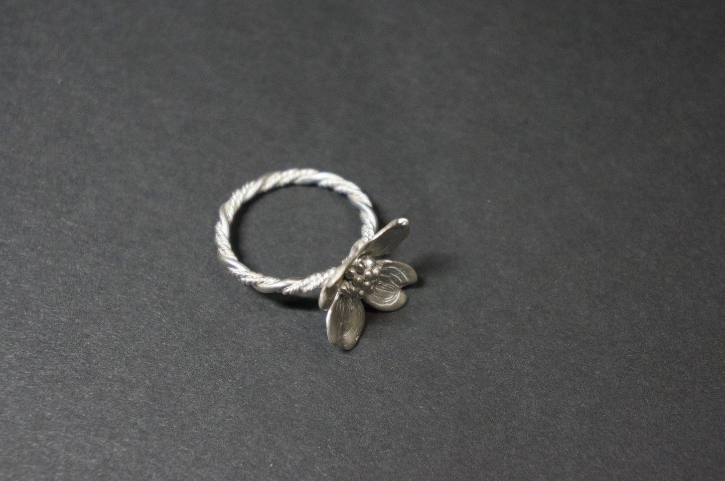 Dogwood sterling silver ring