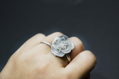 Poppy sterling silver ring