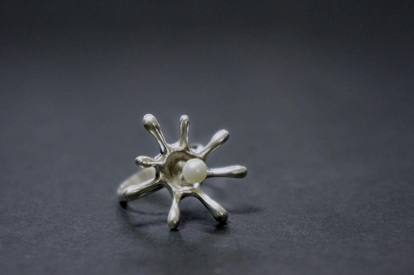 sterling silver water drop ring