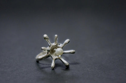 sterling silver water drop ring