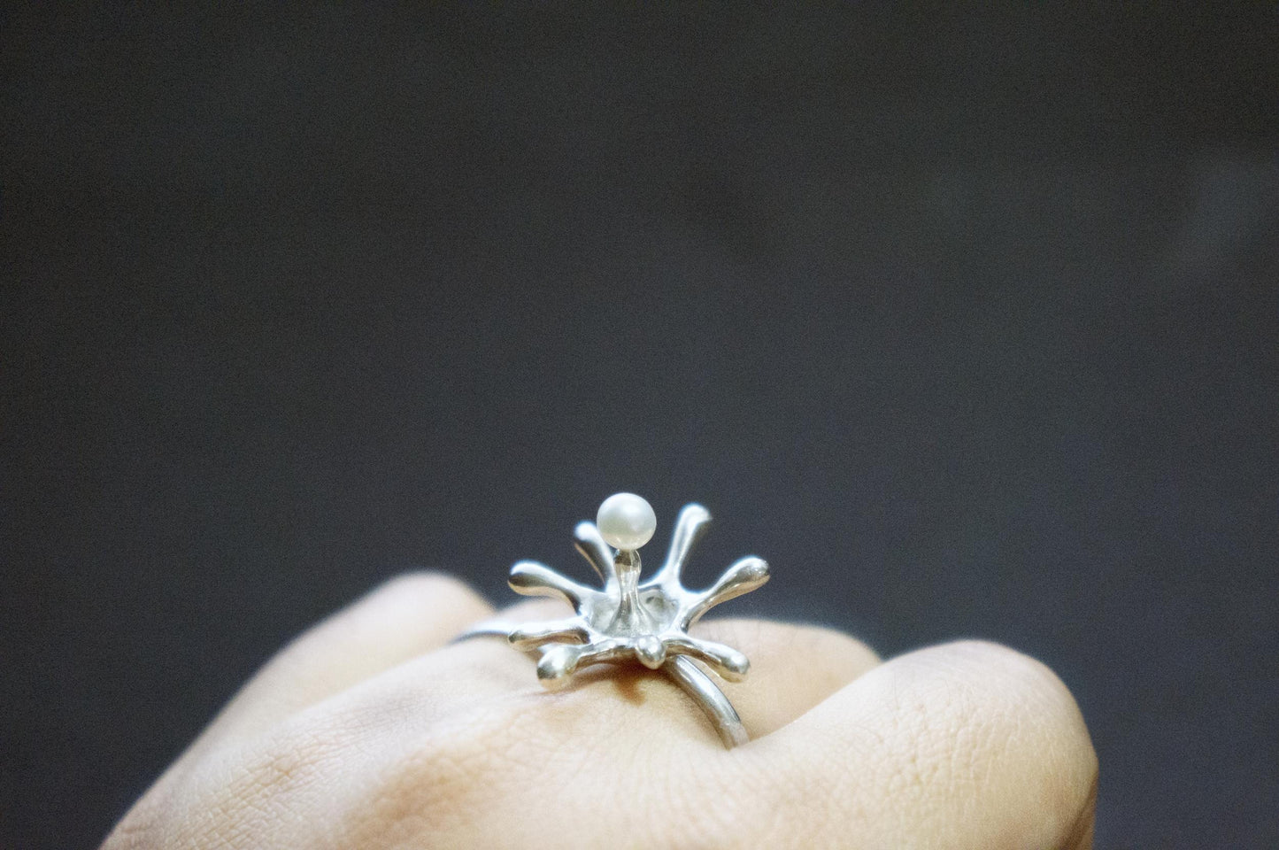 sterling silver water drop ring