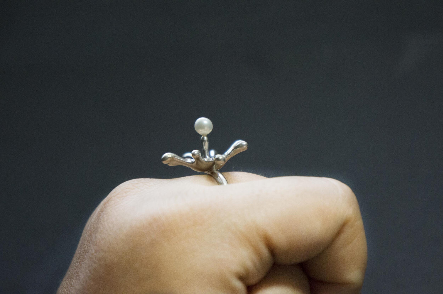 sterling silver water drop ring