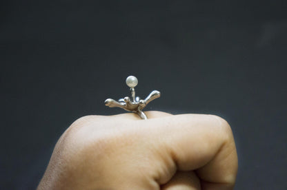 sterling silver water drop ring