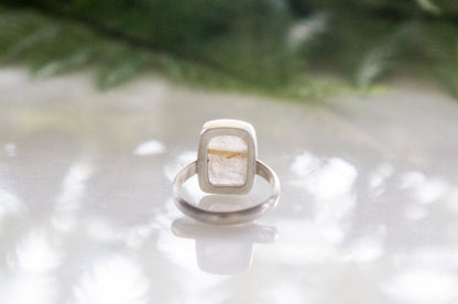 gold rutilated quartz twig ring