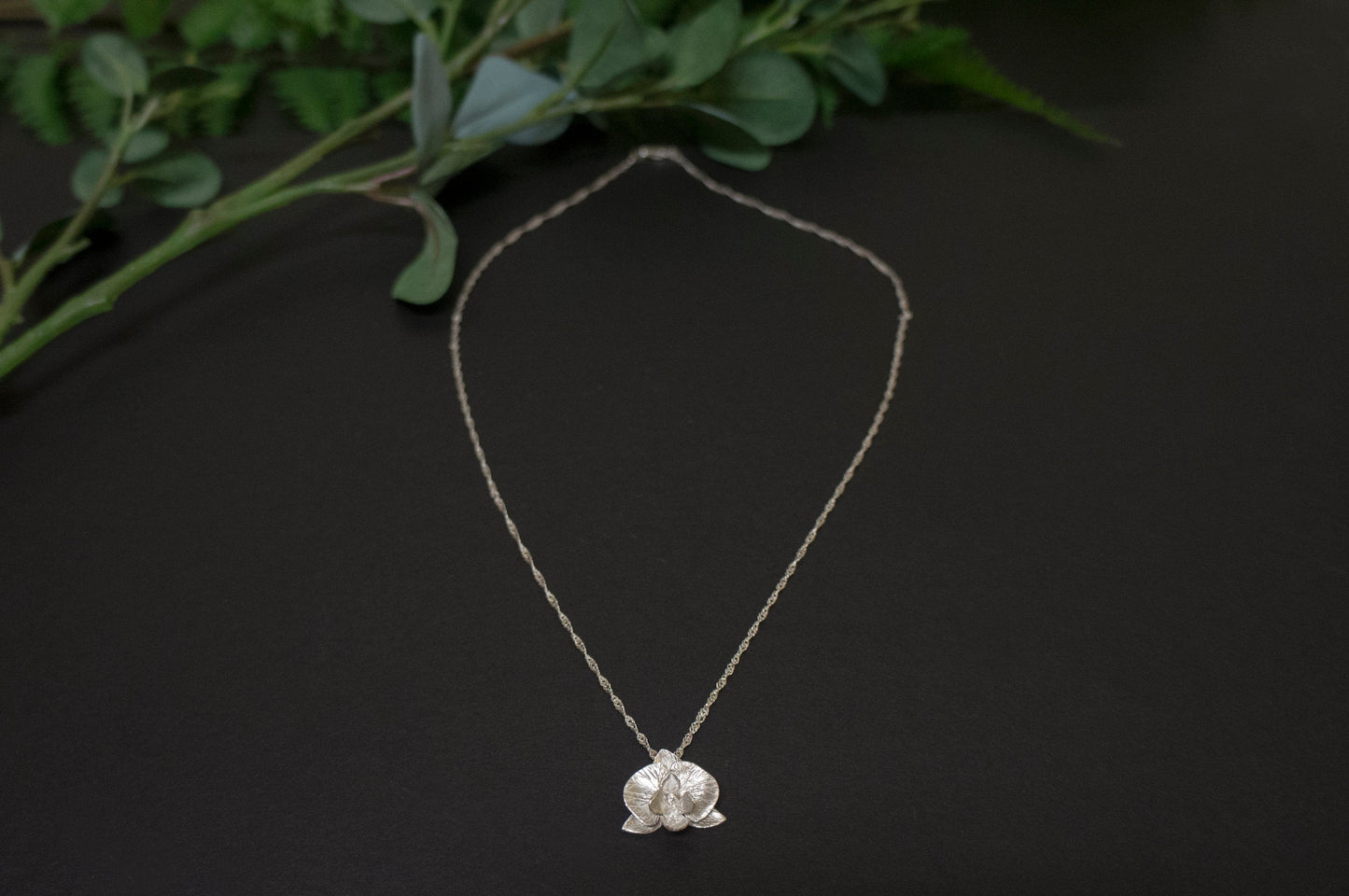 Orchid sterling silver necklace