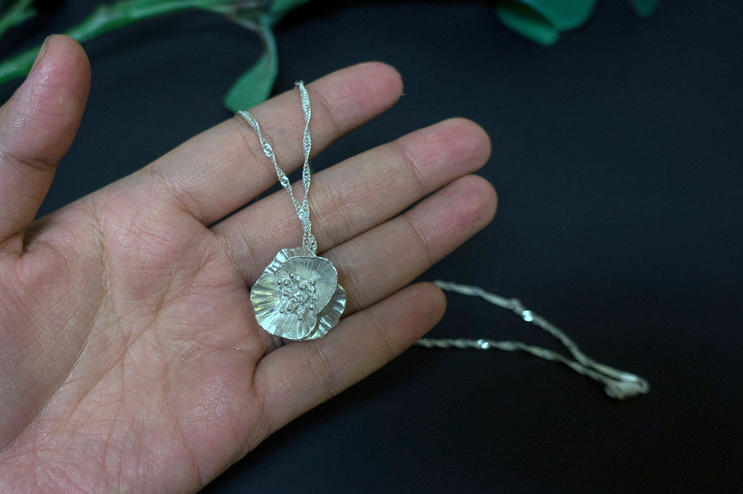 Poppy sterling silver necklace