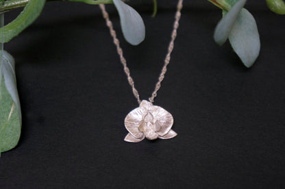 Orchid sterling silver necklace