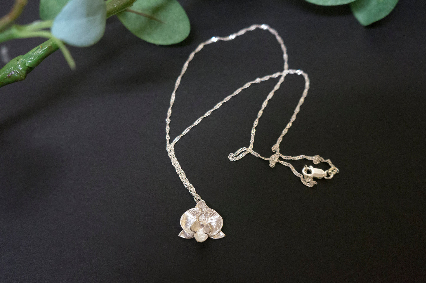Orchid sterling silver necklace