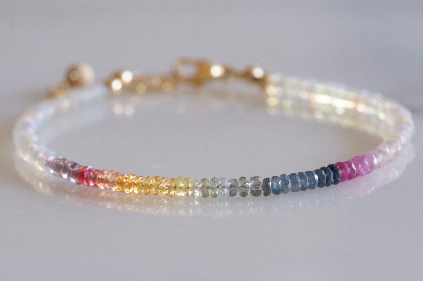 Rainbow sapphire and opal bracelet