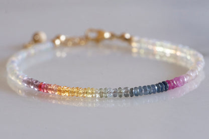 Rainbow sapphire and opal bracelet