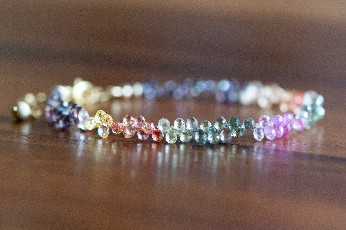 Multicolor Sapphire teardrop beads bracelet