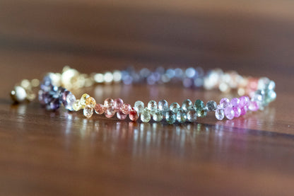 Multicolor Sapphire teardrop beads bracelet