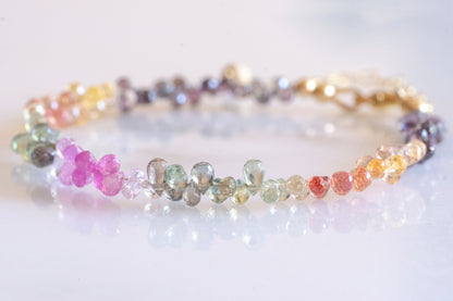 Multicolor Sapphire teardrop beads bracelet