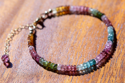 Multicolor tourmaline bracelet