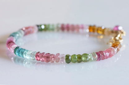 Multicolor tourmaline bracelet