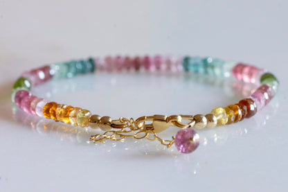 Multicolor tourmaline bracelet