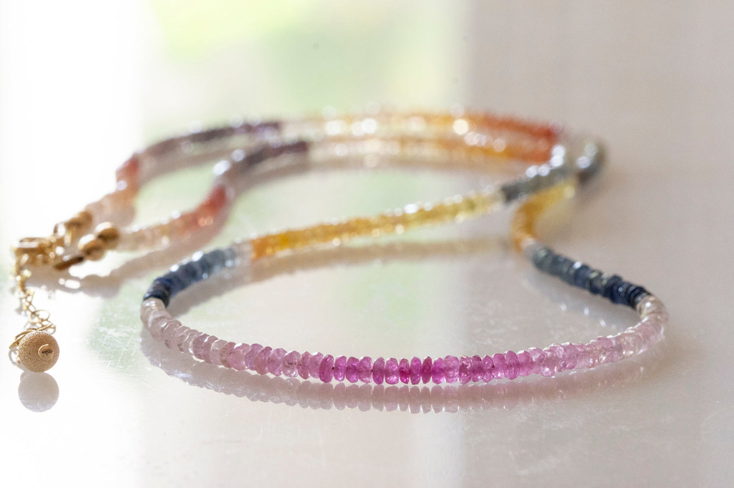 Multicolor sapphire necklace