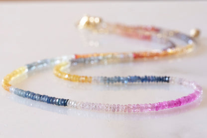 Multicolor sapphire necklace