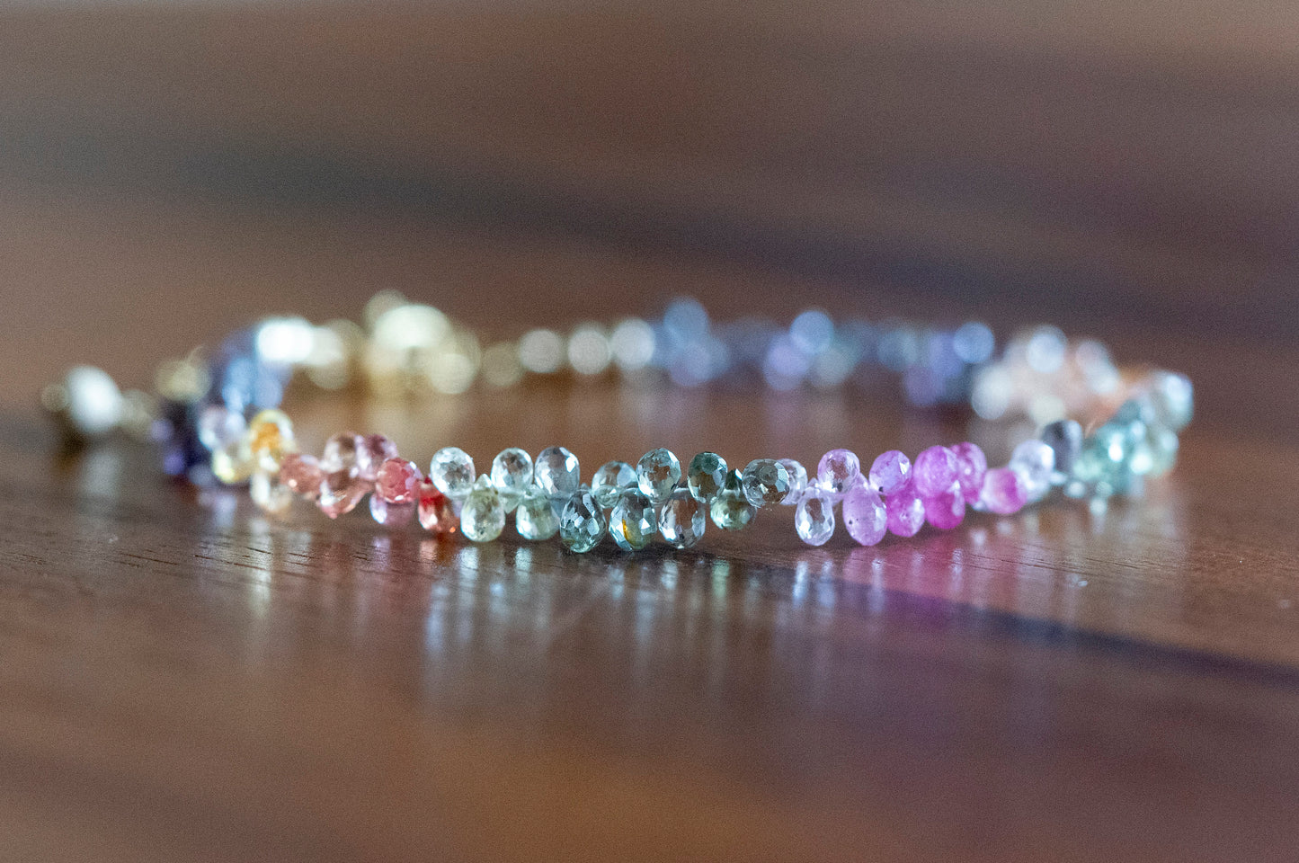 Multicolor Sapphire teardrop beads bracelet