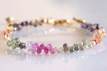 Multicolor Sapphire teardrop beads bracelet