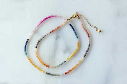Multicolor sapphire necklace