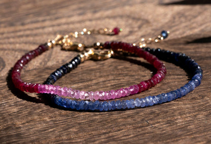 Ombre blue sapphire bracelet