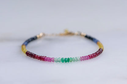 Multi gemstone ombre bracelet