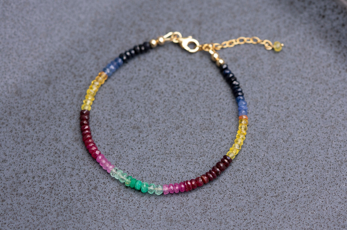 Multi gemstone ombre bracelet