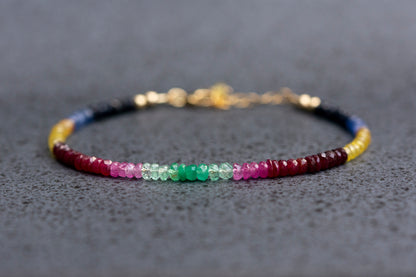 Multi gemstone ombre bracelet