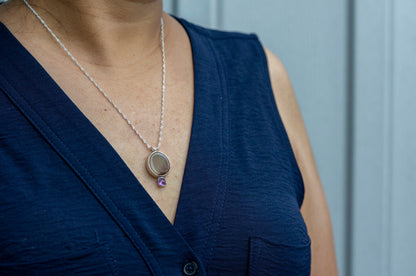 Dendritic agate sterling silver pendant