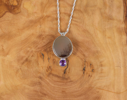 Dendritic agate sterling silver pendant