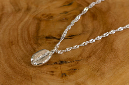 coffee bean sterling silver necklace