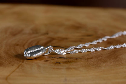 coffee bean sterling silver necklace