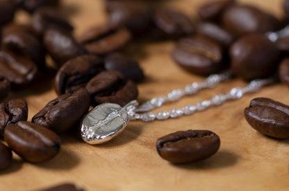 coffee bean sterling silver necklace